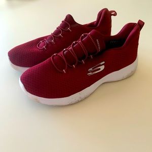 Wine Red Skechers Shoes